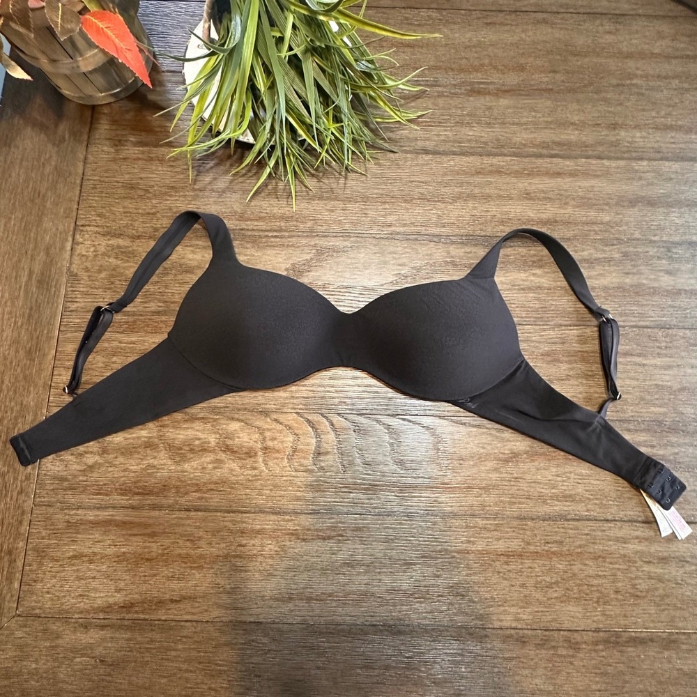 Victoria's Secret PINK Black Lightly Lined Bra T-Shirt Full Coverage L / G / B85